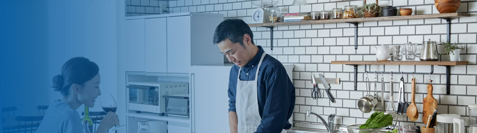 Couple Cooking in Kitchen