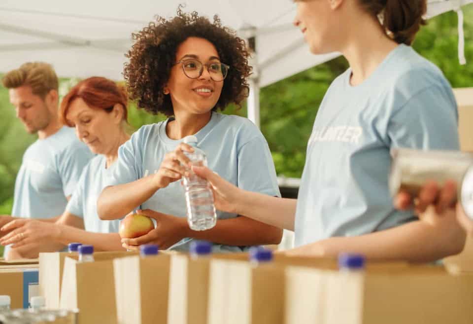 Person at a community service event