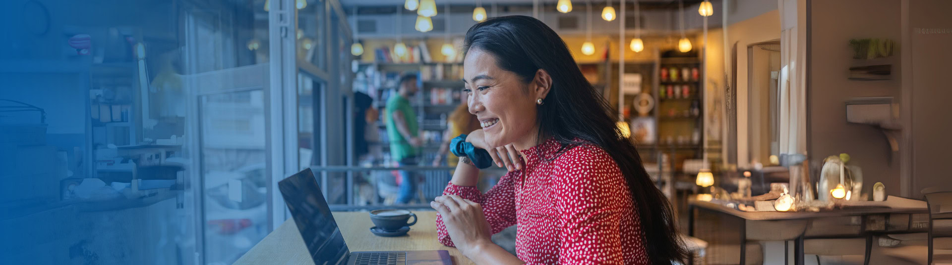 Woman checking her finances online