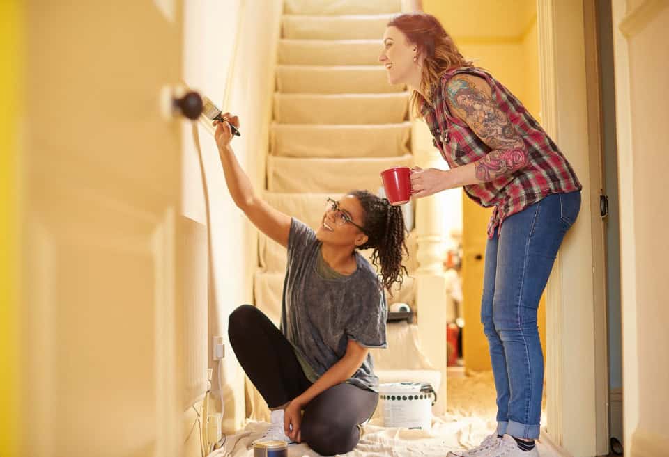 Couple fixing their house