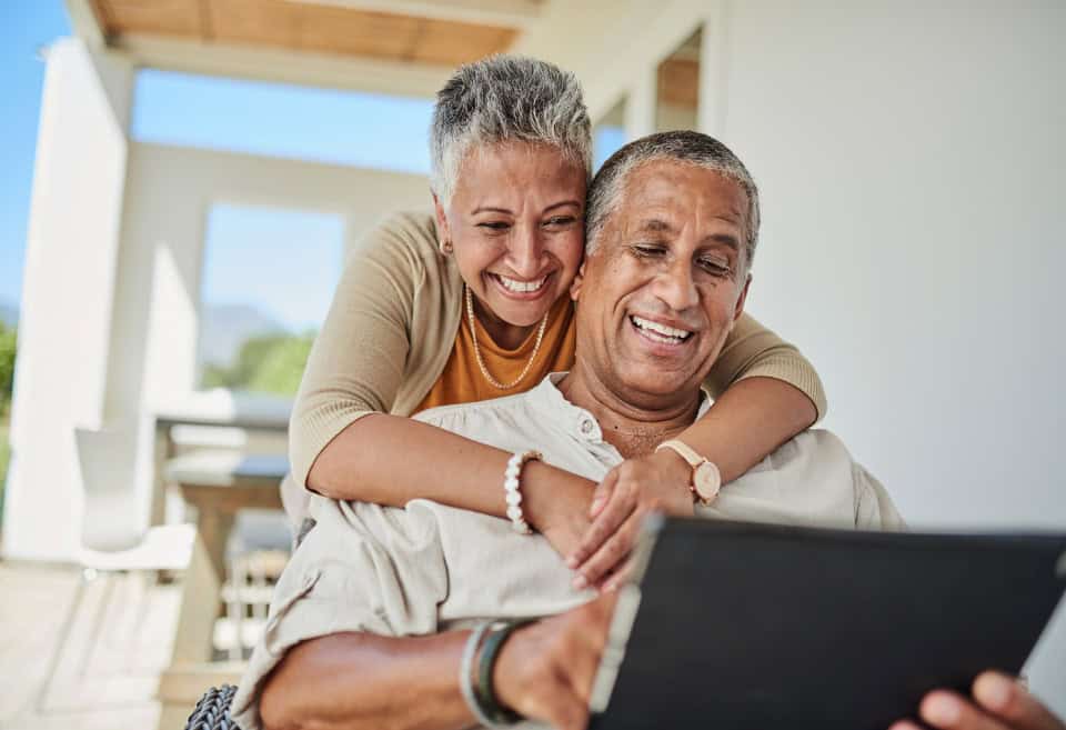 Older couple checking their IRA balances
