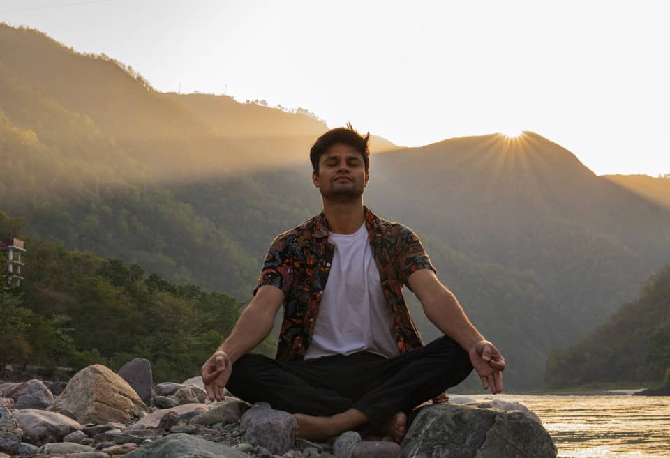 Man meditating