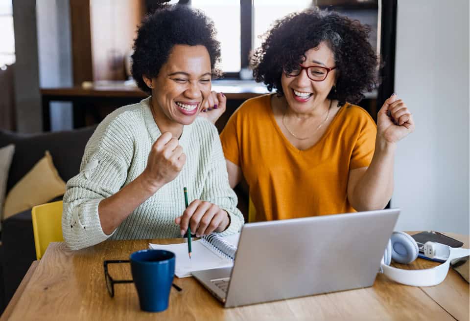 Daughter helps mother create a money market account