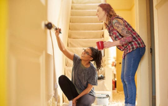 Couple fixing their house